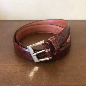 Brown Scotch Grain Belt Genuine Leather Made in Canada, Size 34, Brass Buckle